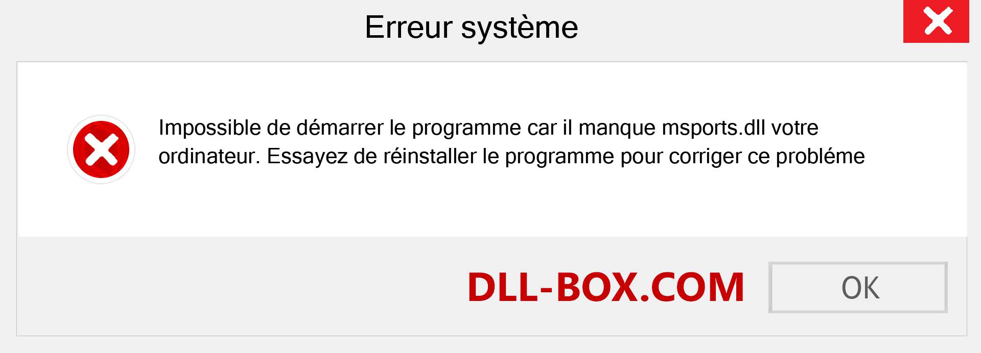 Le fichier msports.dll est manquant ?. Télécharger pour Windows 7, 8, 10 - Correction de l'erreur manquante msports dll sur Windows, photos, images